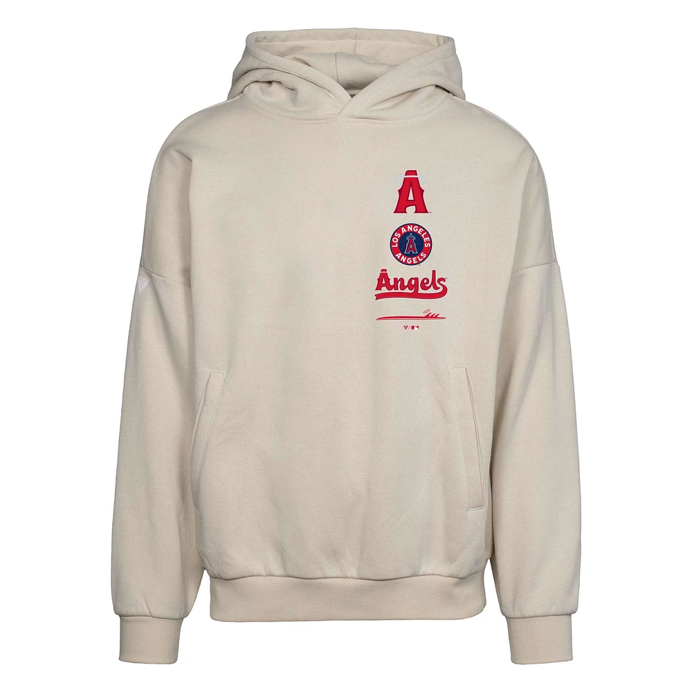 Men's Levelwear Cream Los Angeles Angels City Connect Contact Baseline Pullover Hoodie