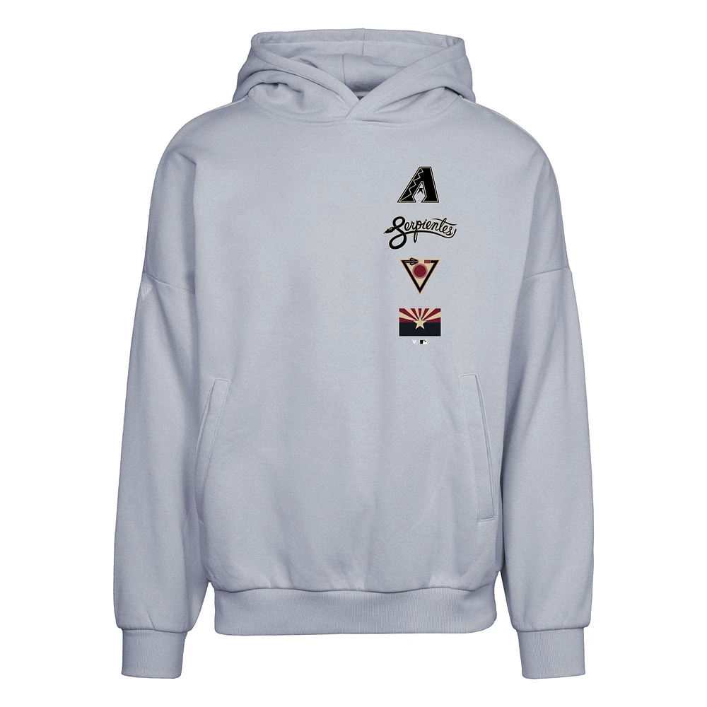 Men's Levelwear Gray Arizona Diamondbacks City Connect Contact Baseline Pullover Hoodie