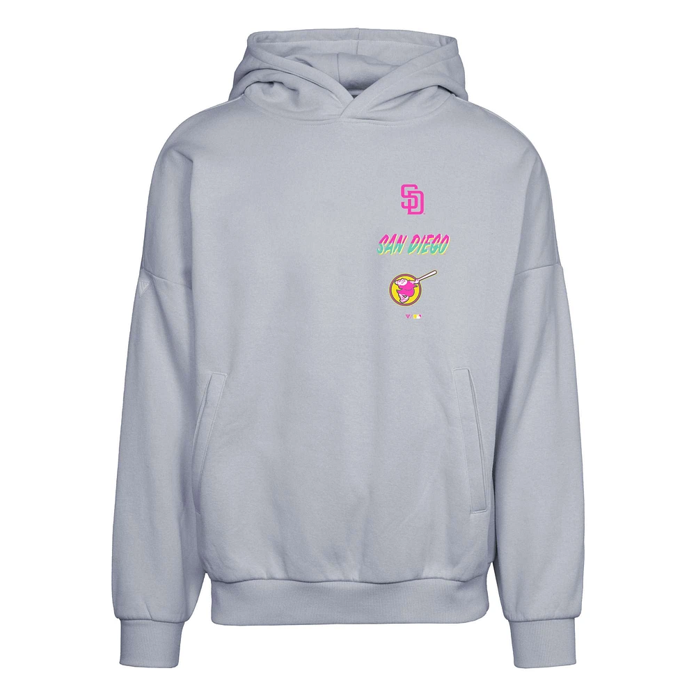 Men's Levelwear Gray San Diego Padres City Connect Contact Baseline Pullover Hoodie