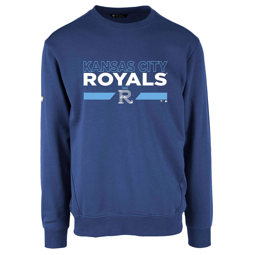 Men's Levelwear Royal Kansas City Royals Connect Zane No Hitter Pullover Sweatshirt