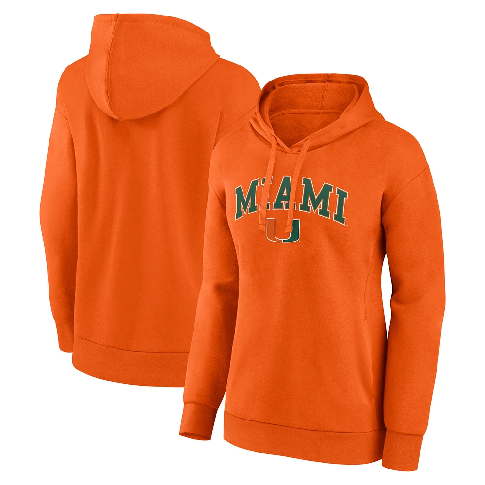 Women's Fanatics Orange Miami Hurricanes Campus Pullover Hoodie