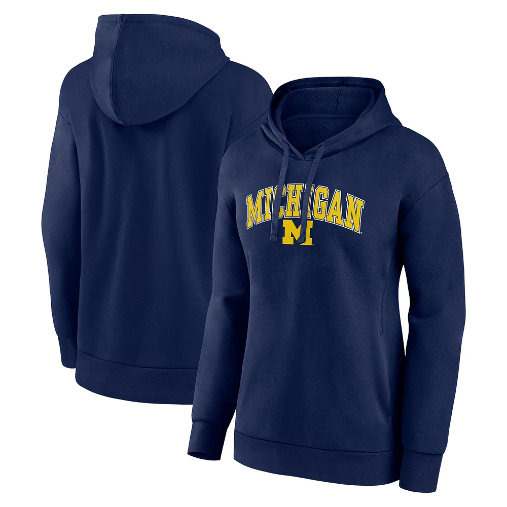 Women's Fanatics Navy Michigan Wolverines Campus Pullover Hoodie
