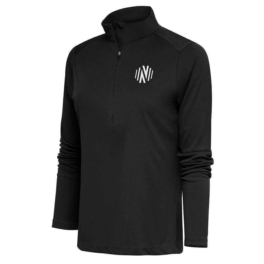 Women's Antigua Charcoal Nashville SC Tribute Half-Zip Pullover Top