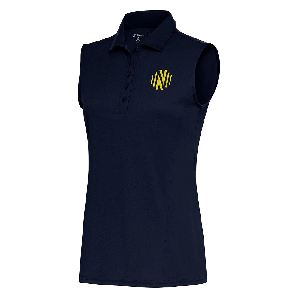 Women's Antigua Navy Nashville SC Sleeveless Tribute Polo