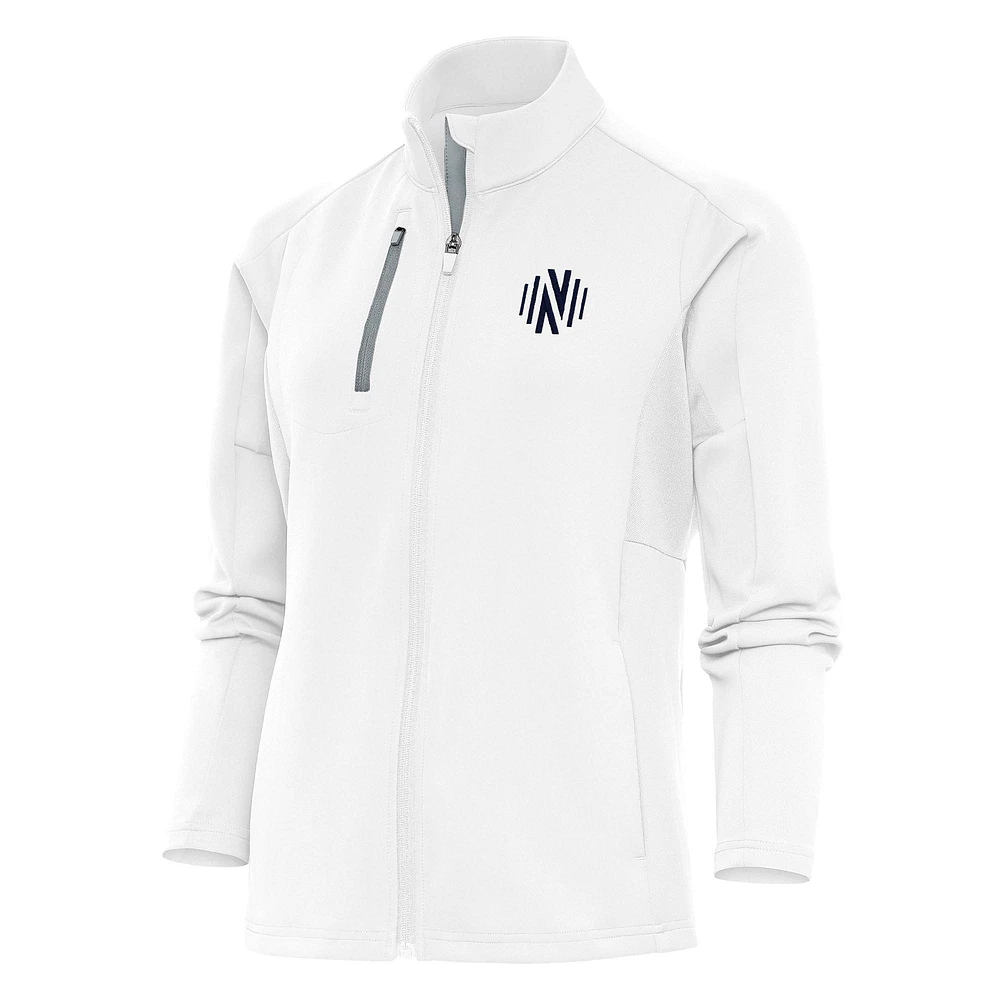 Women's Antigua White Nashville SC Generation Full-Zip Jacket