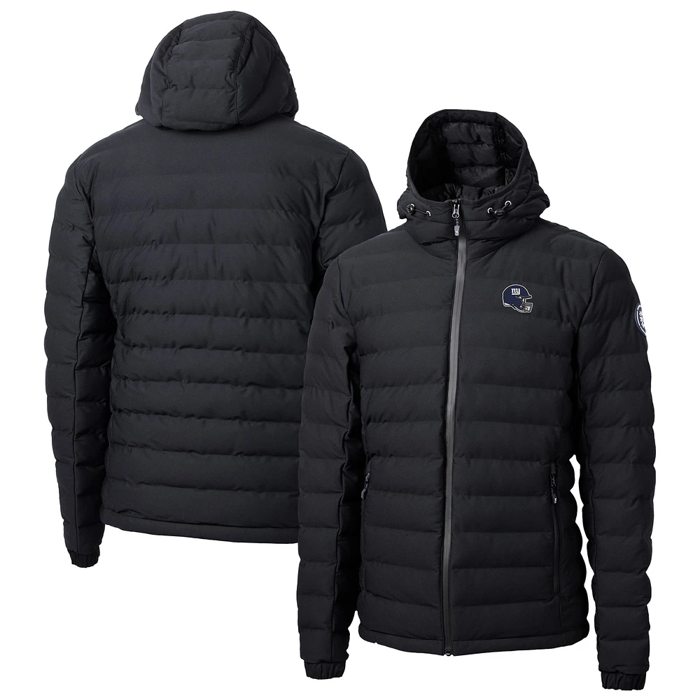 Men's Cutter & Buck Black New York Giants Helmet Mission Ridge Repreve Eco Insulated Puffer Full-Zip Jacket