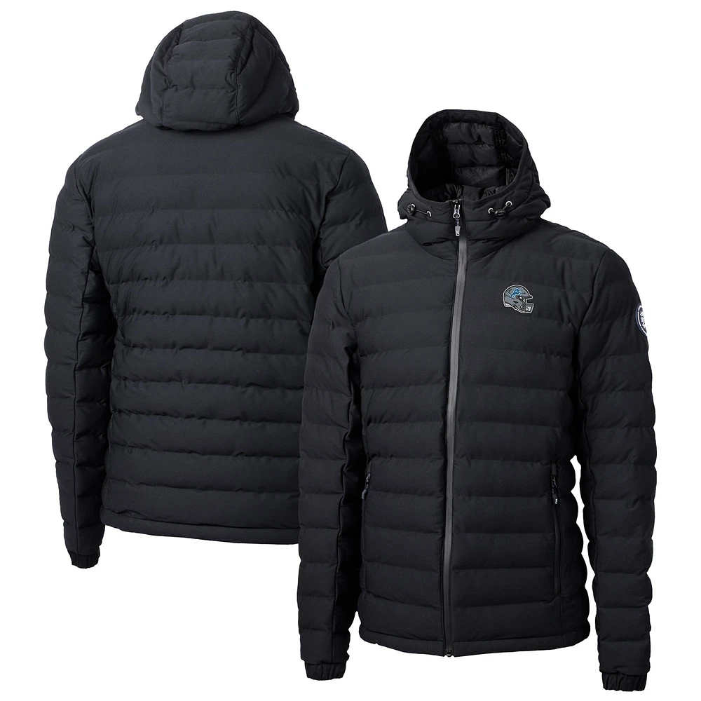 Men's Cutter & Buck Black Detroit Lions Helmet Mission Ridge Repreve Eco Insulated Puffer Full-Zip Jacket