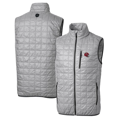 Men's Cutter & Buck Silver Kansas City Chiefs Helmet Rainier PrimaLoft Eco Insulated Full-Zip Puffer Vest