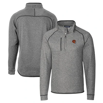 Men's Cutter & Buck Silver Cincinnati Bengals Helmet Mainsail Sweater-Knit Half-Zip Pullover Jacket