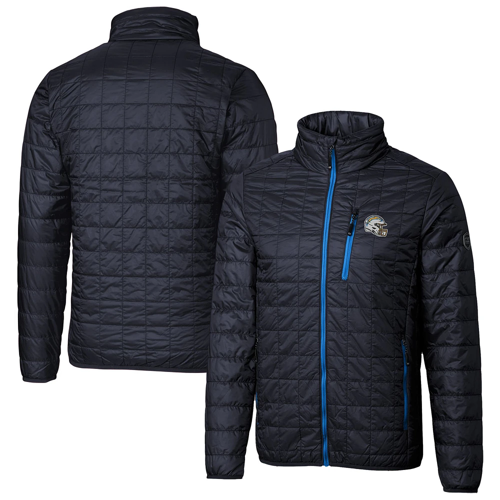 Men's Cutter & Buck Navy Los Angeles Chargers Helmet Rainier PrimaLoft Eco Insulated Full-Zip Puffer Jacket