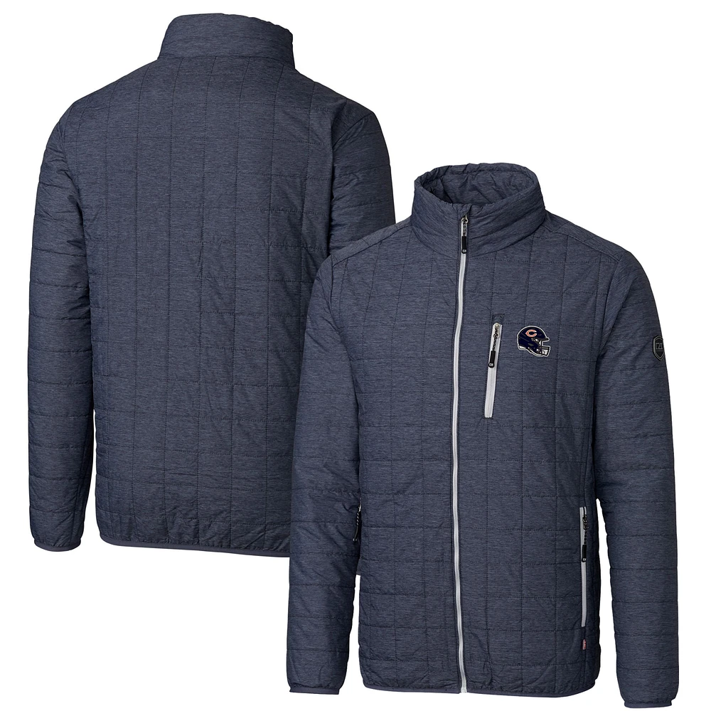 Men's Cutter & Buck Charcoal Chicago Bears Helmet Rainier PrimaLoft Eco Insulated Full-Zip Puffer Jacket