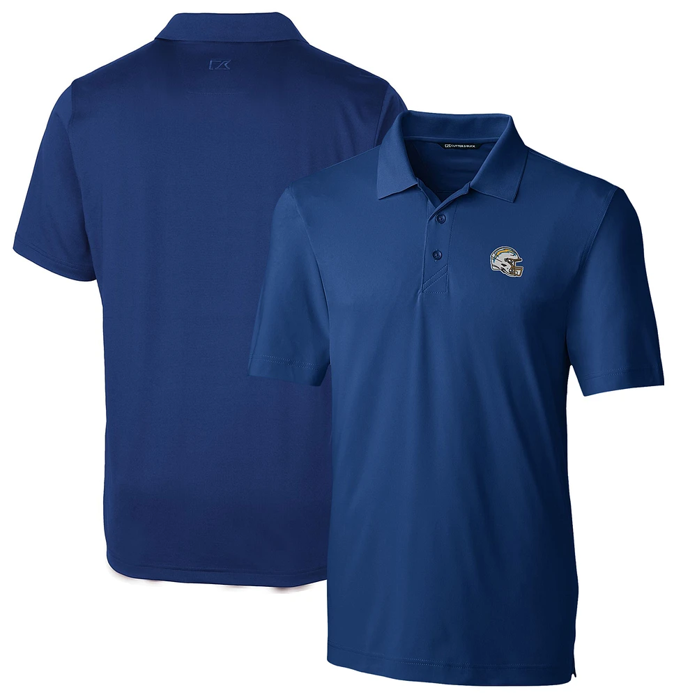 Men's Cutter & Buck Navy Los Angeles Chargers Helmet Forge Stretch Polo