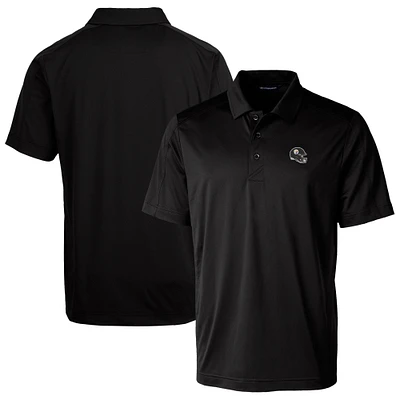 Men's Cutter & Buck Black Pittsburgh Steelers Helmet Prospect Textured Stretch Polo