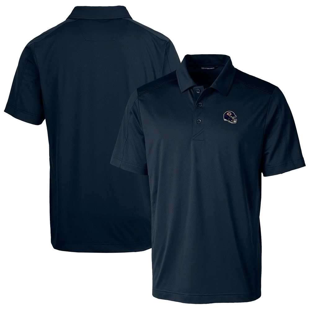 Men's Cutter & Buck Navy Chicago Bears Helmet Prospect Textured Stretch Polo