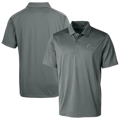 Men's Cutter & Buck Gray Detroit Lions Helmet Prospect Textured Stretch Polo