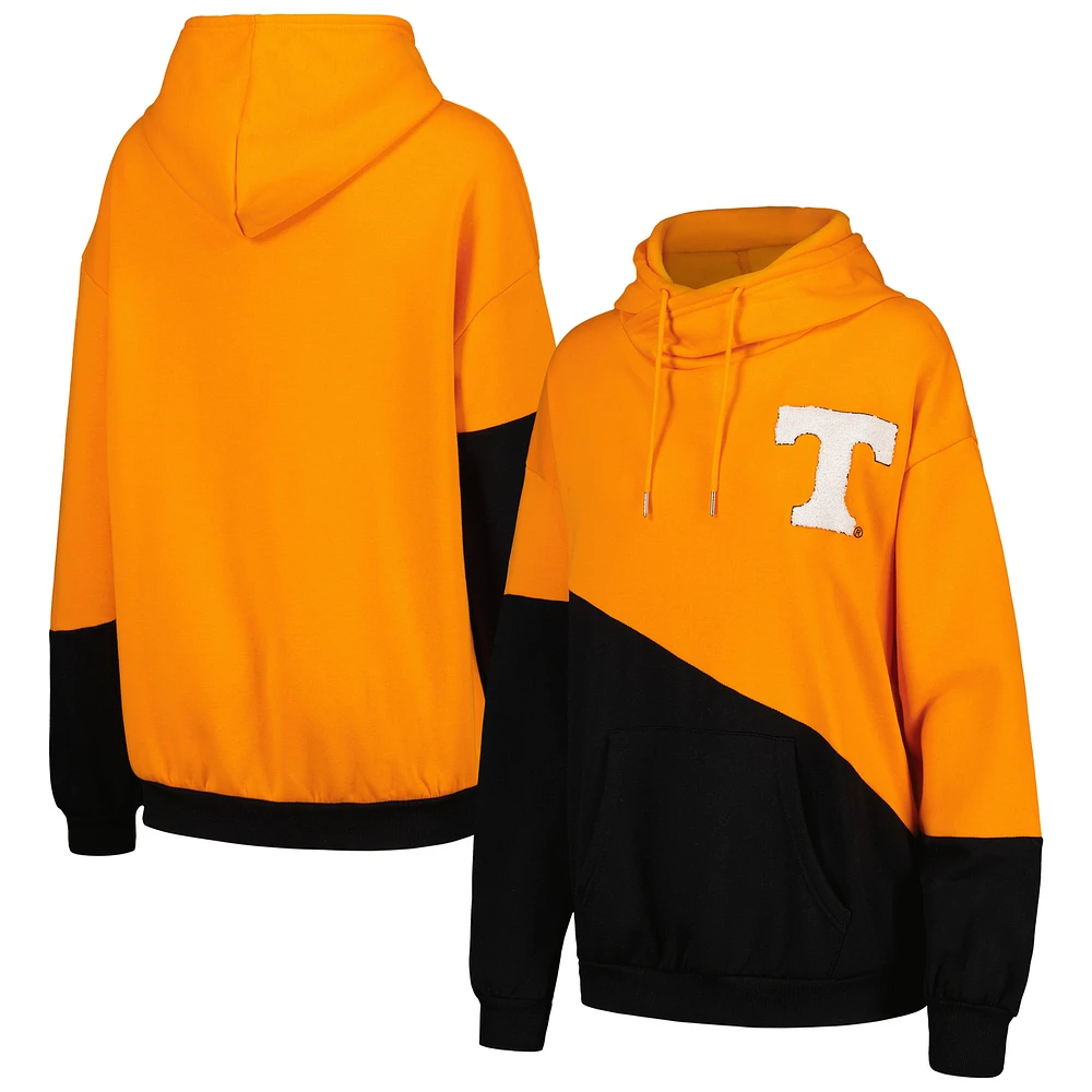 Women's Gameday Couture Tennessee Orange/Black Volunteers Matchmaker Diagonal Cowl Pullover Hoodie
