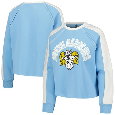 Women's Gameday Couture Carolina Blue North Tar Heels Blindside Raglan Cropped Pullover Sweatshirt