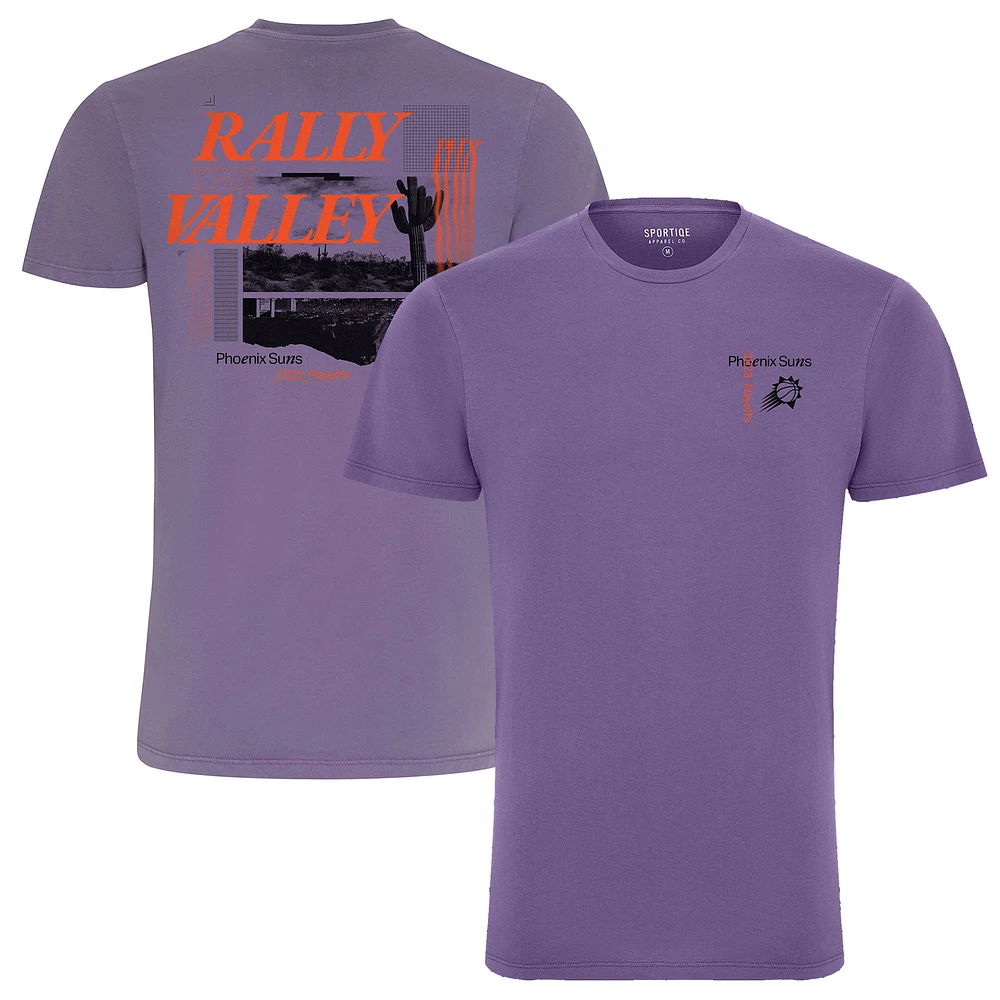 Unisex Sportiqe Purple Phoenix Suns 2023 NBA Playoffs Rally The Valley Bingham T-Shirt