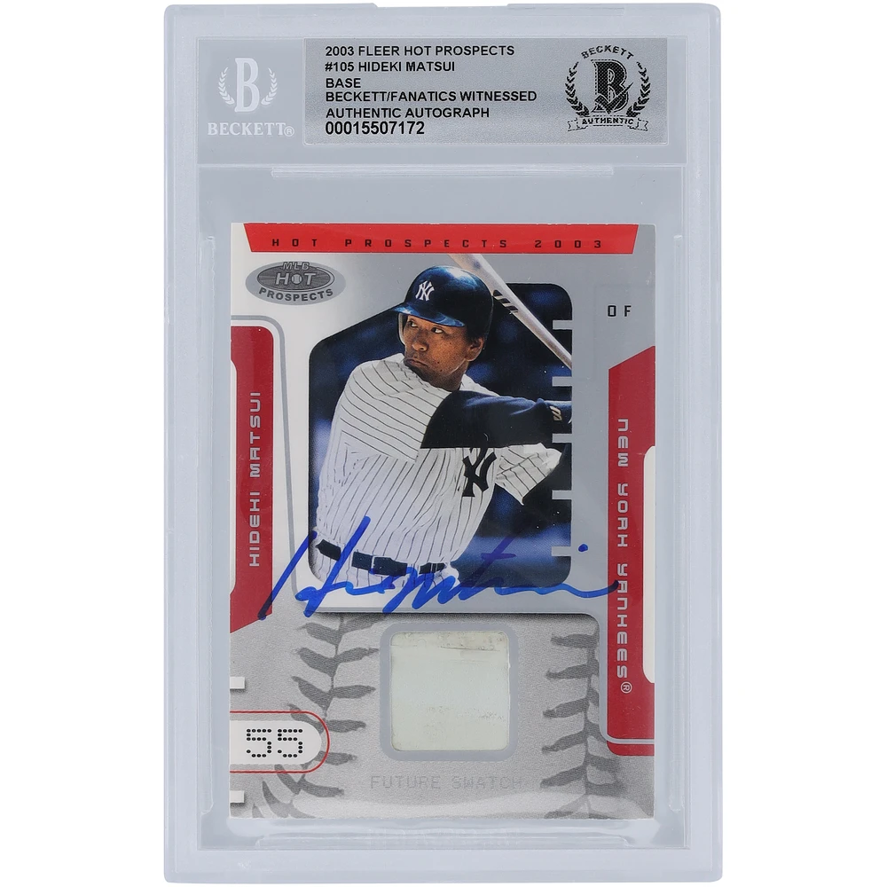Hideki Matsui New York Yankees Autographed 2003 Fleer Hot Prospects #105 #/1250 Beckett Fanatics Witnessed Authenticated 10 Rookie Card