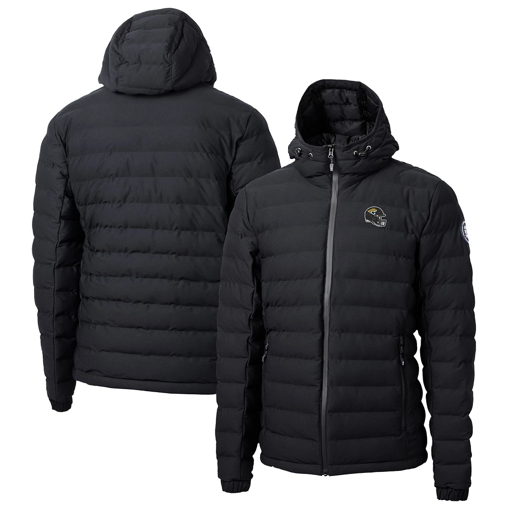 Men's Cutter & Buck Black Jacksonville Jaguars Helmet Mission Ridge Repreve Eco Insulated Puffer Full-Zip Jacket