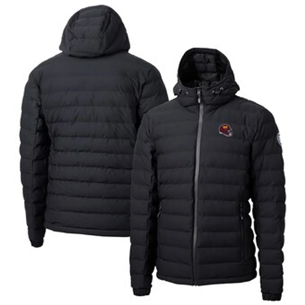 Men's Cutter & Buck Black Washington Commanders Helmet Mission Ridge Repreve Eco Insulated Puffer Full-Zip Jacket