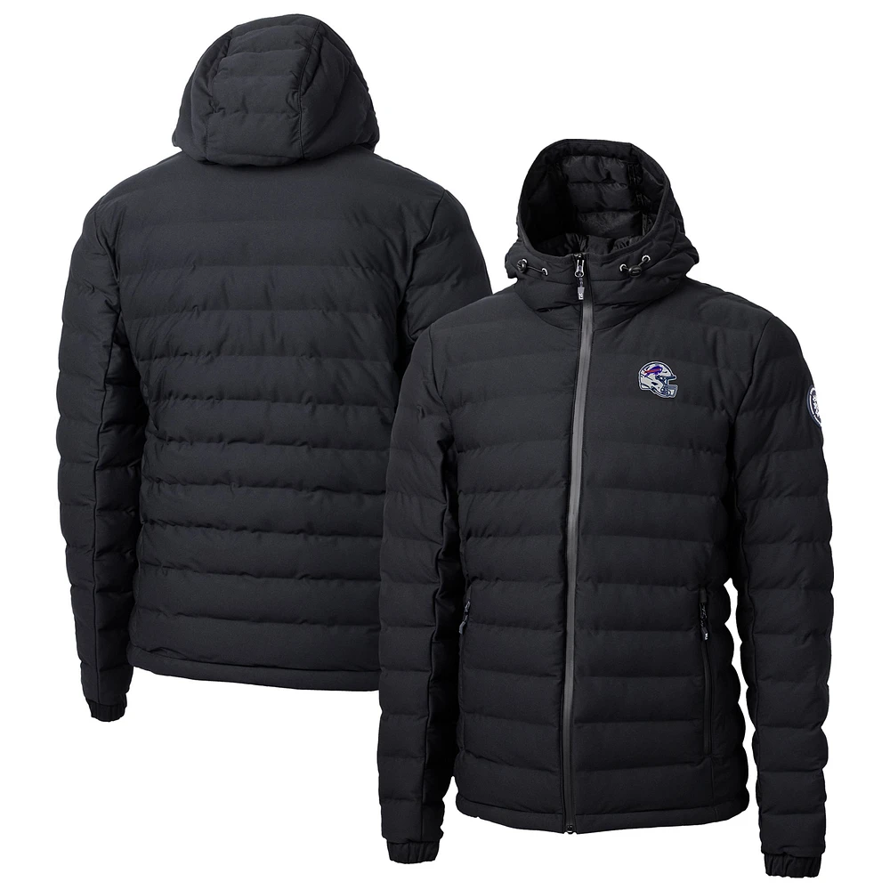Men's Cutter & Buck Black Buffalo Bills Helmet Mission Ridge Repreve Eco Insulated Puffer Full-Zip Jacket