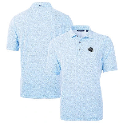 Men's Cutter & Buck Light Blue Tennessee Titans Helmet Virtue Eco Pique Botanical Print Recycled Polo