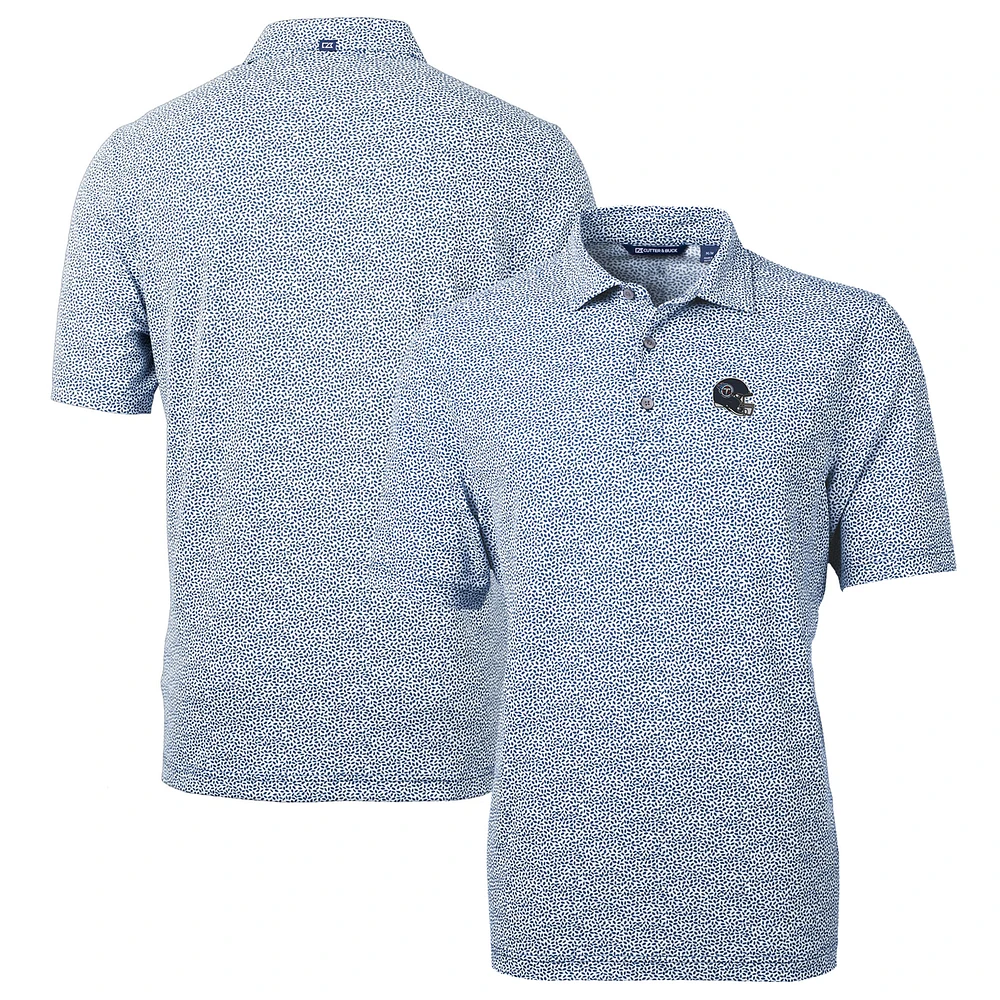 Men's Cutter & Buck Navy Tennessee Titans Helmet Virtue Eco Pique Botanical Print Recycled Polo