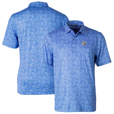Men's Cutter & Buck Royal Indianapolis Colts Helmet Pike Constellation Print Stretch Polo
