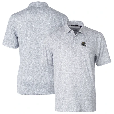 Men's Cutter & Buck Gray Jacksonville Jaguars Helmet Pike Constellation Print Stretch Polo