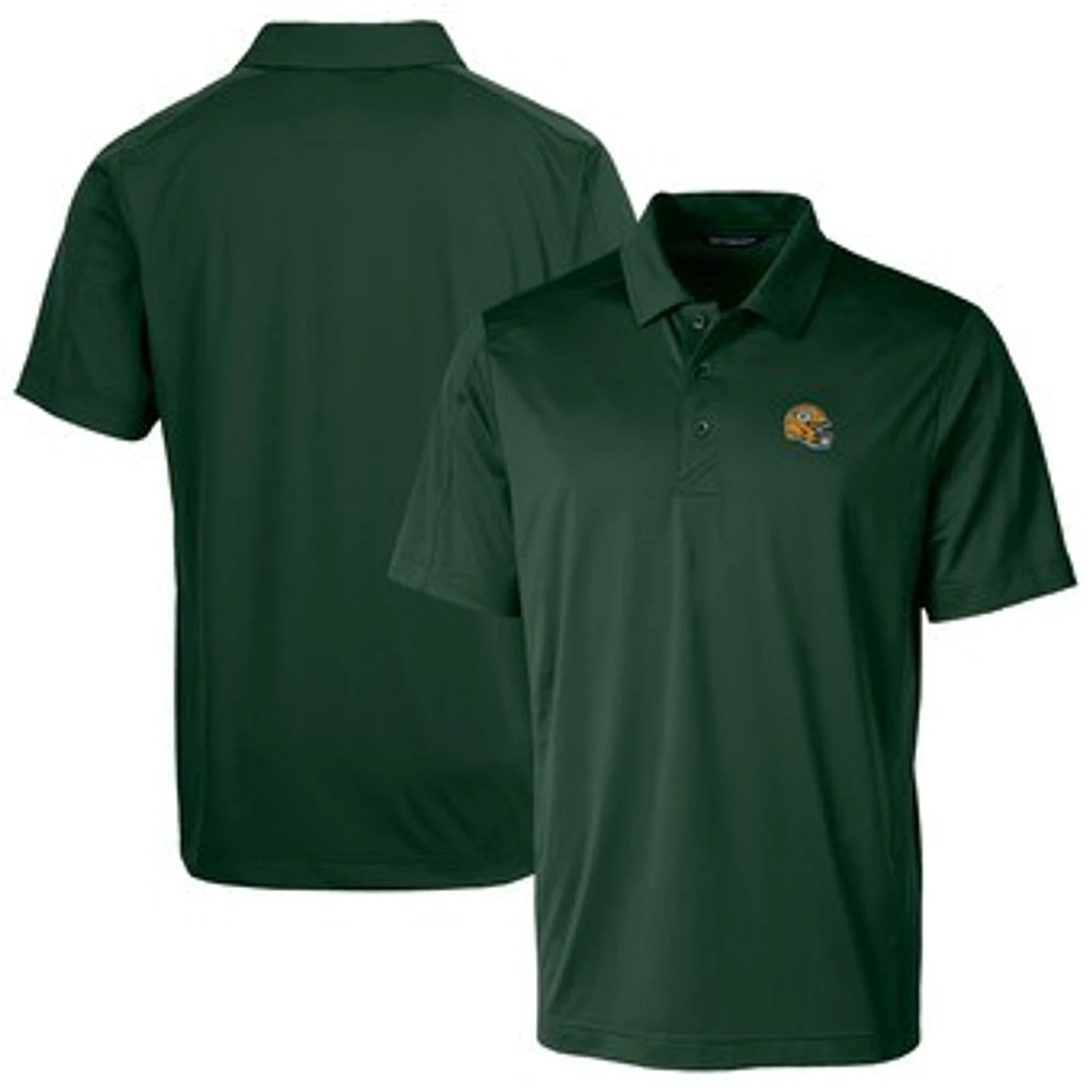 Men's Cutter & Buck Green Bay Packers Helmet Prospect Textured Stretch Polo