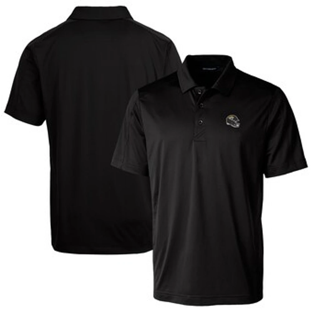 Men's Cutter & Buck Black Jacksonville Jaguars Helmet Prospect Textured Stretch Polo