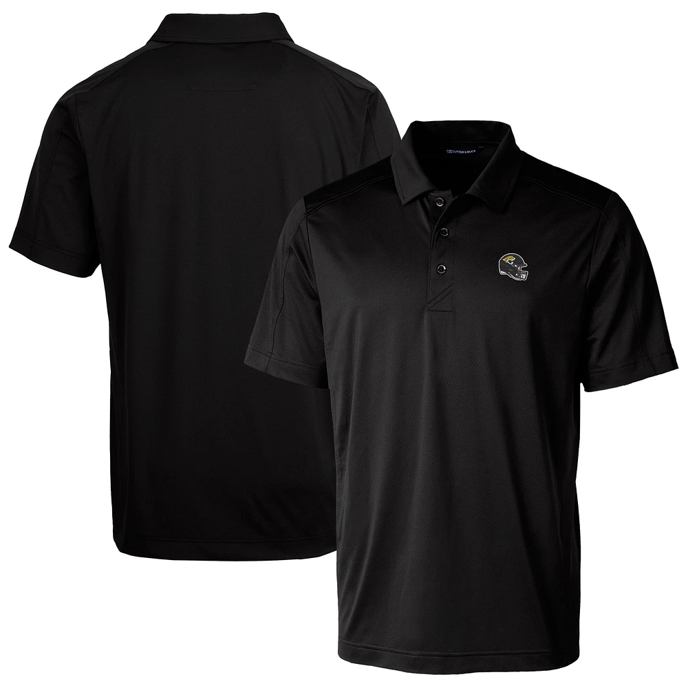 Men's Cutter & Buck Black Jacksonville Jaguars Helmet Prospect Textured Stretch Polo