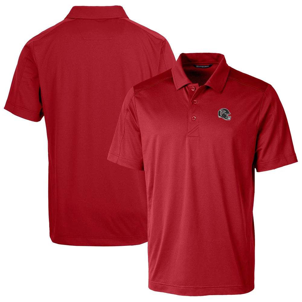 Men's Cutter & Buck Red Atlanta Falcons Helmet Prospect Textured Stretch Polo