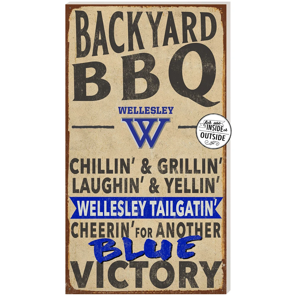 Wellesley Blue 11'' x 20'' Indoor/Outdoor BBQ Sign