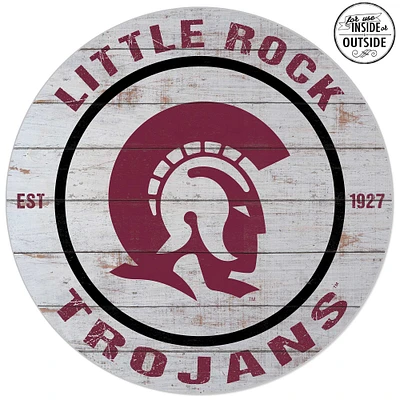 Arkansas Little Rock Trojans 20'' Indoor/Outdoor Weathered Circle Sign