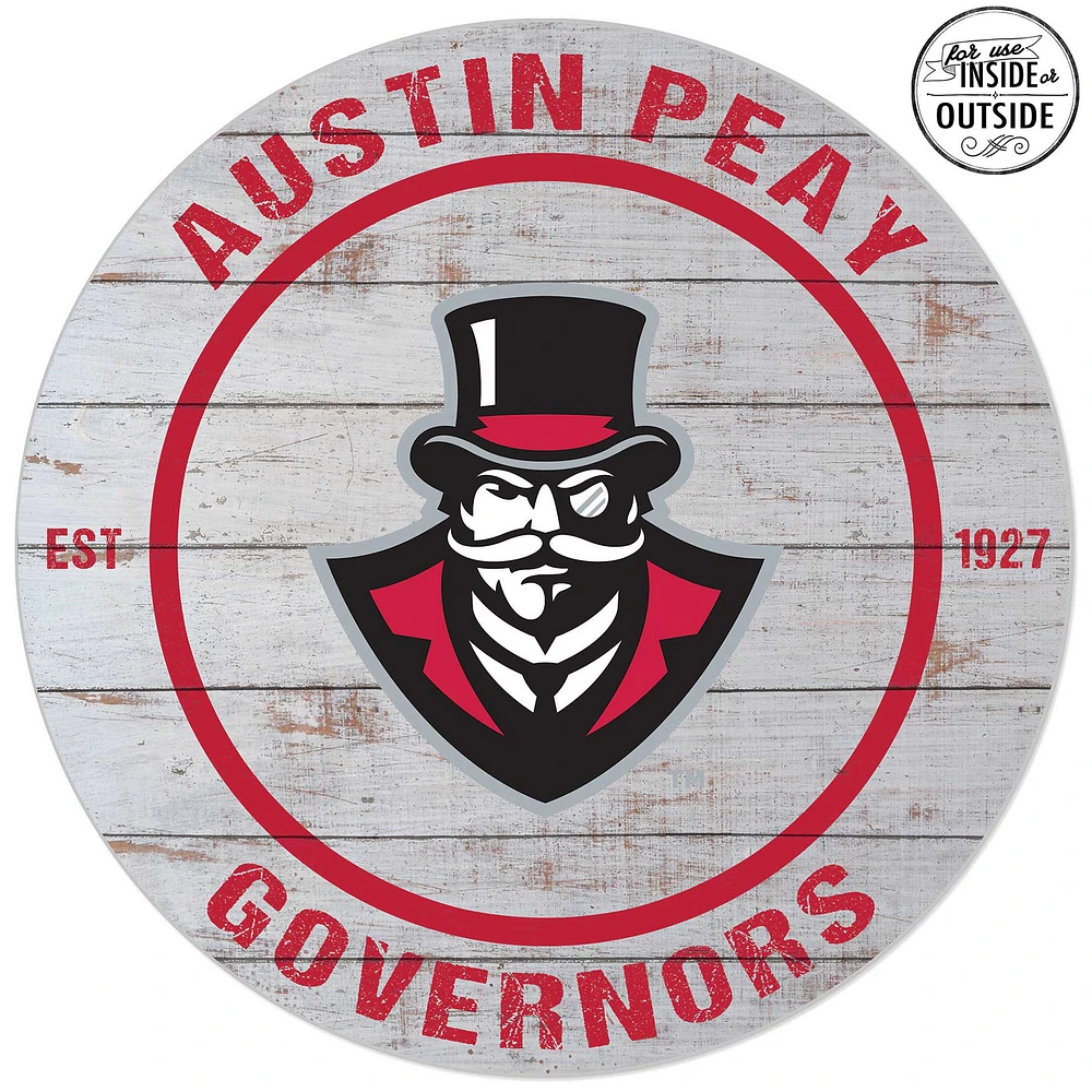 Austin Peay State Governors 20'' Indoor/Outdoor Weathered Circle Sign