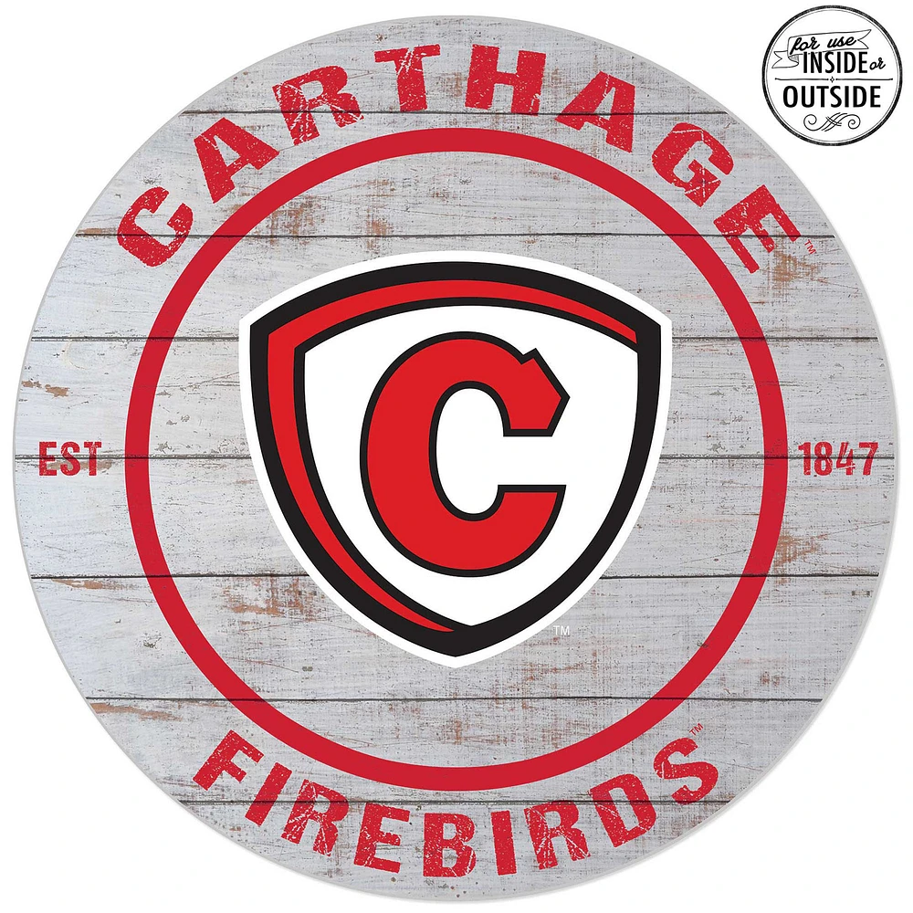 Carthage Firebirds 20'' Indoor/Outdoor Weathered Circle Sign