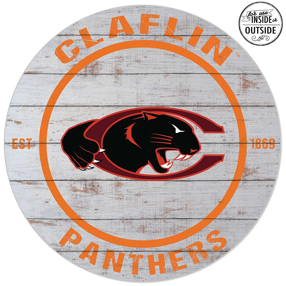 Claflin Panthers 20'' Indoor/Outdoor Weathered Circle Sign