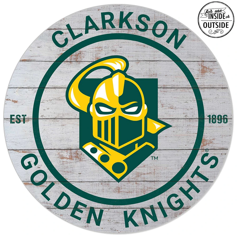 Clarkson Golden Knights 20'' Indoor/Outdoor Weathered Circle Sign