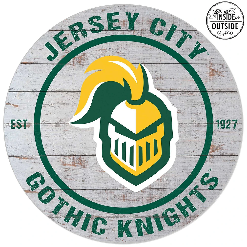 New Jersey City Gothic Knights 20'' Indoor/Outdoor Weathered Circle Sign