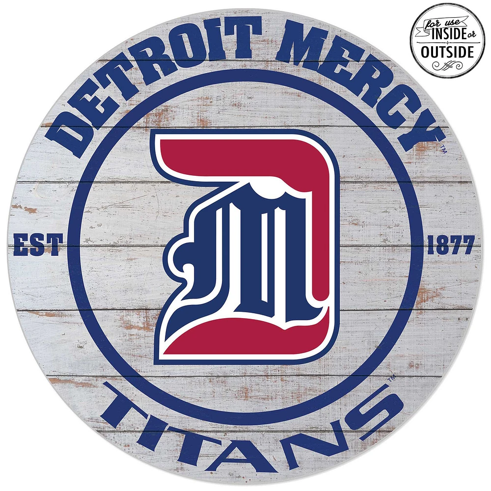 Detroit Mercy Titans 20'' Indoor/Outdoor Weathered Circle Sign