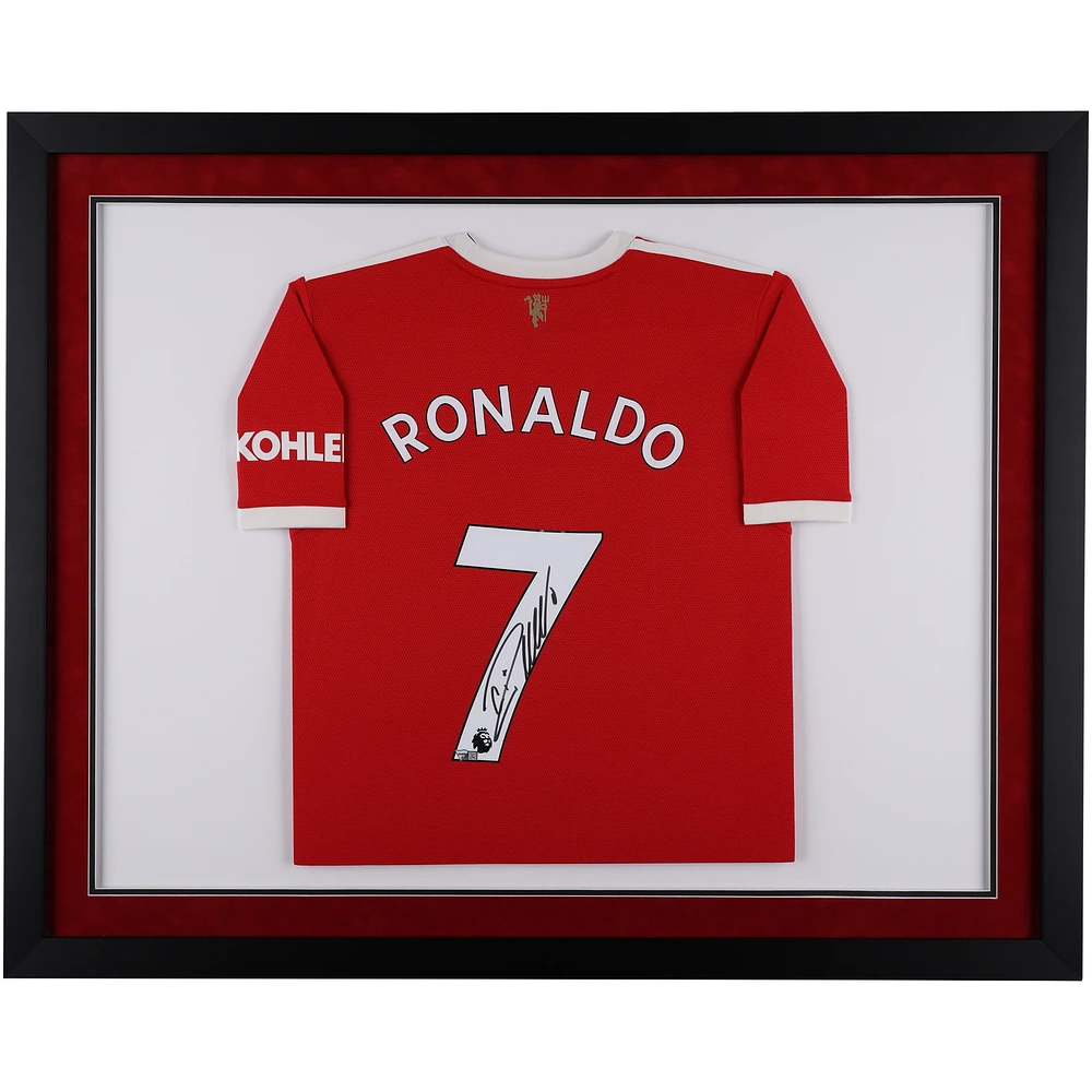 Cristiano Ronaldo Manchester United Autographed Framed Adidas 2021 Red Jersey