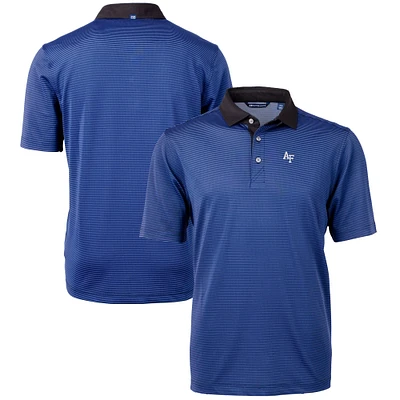 Men's Cutter & Buck Royal/Black Air Force Falcons Big Tall Virtue Eco Pique Micro Stripe Recycled Polo