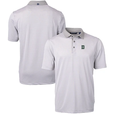 Men's Cutter & Buck Gray/White Dartmouth Big Green Tall Virtue Eco Pique Micro Stripe Recycled Polo