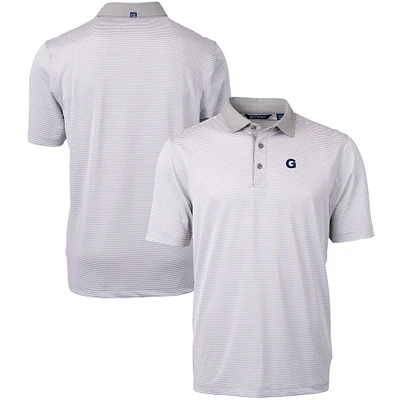 Men's Cutter & Buck Gray/White Georgetown Hoyas Big Tall Virtue Eco Pique Micro Stripe Recycled Polo