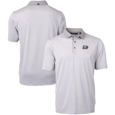 Men's Cutter & Buck Gray/White Georgia Southern Eagles Big & Tall Virtue Eco Pique Micro Stripe Recycled Polo