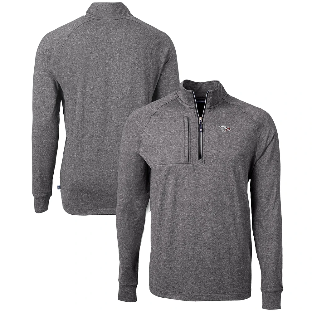 Men's Cutter & Buck Heather Black North Carolina Central Eagles Big Tall Adapt Eco Knit Quarter-Zip Pullover Top