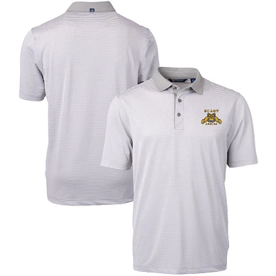 Men's Cutter & Buck Gray/White North Carolina A&T Aggies Big Tall Virtue Eco Pique Micro Stripe Recycled Polo