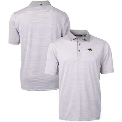 Men's Cutter & Buck Gray/White Southern Miss Golden Eagles Big Tall Virtue Eco Pique Micro Stripe Recycled Polo